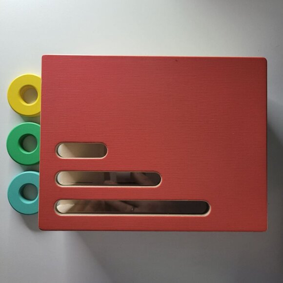 Lovevery Count Slider Chute Wooden Toy Ring Disc Set Educational Learning Red - Picture 4 of 8